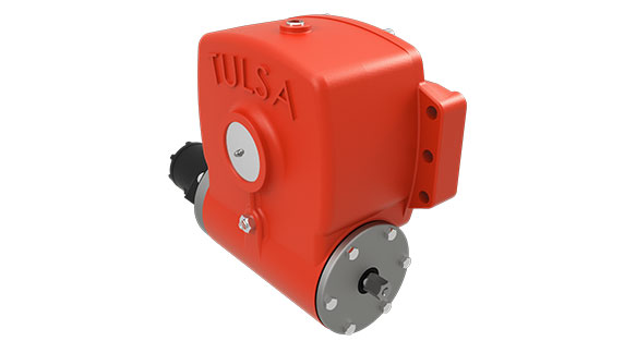 Tulsa Winch HFG2030D hydraulic worm gear drive winch on white background