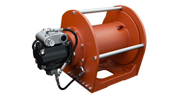 Tulsa Winch TH1200 Planetary Hoist for use on Mobile Cranes on a white background